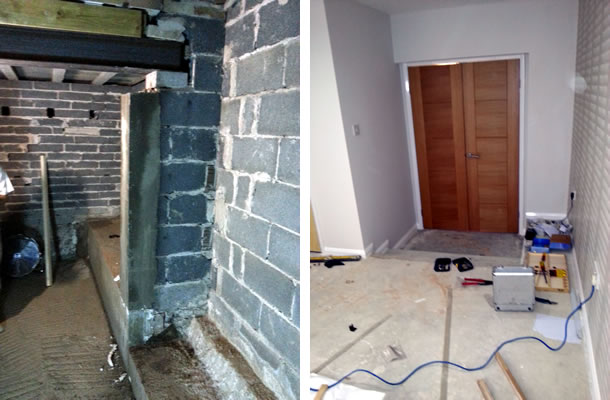 Another before and after picture of the basement.